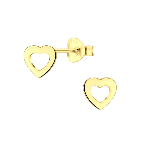 Small Heard EARRINGS 1 Ct Heart Cut Stud Earrings Real 14K Solid Yellow Gold Push Back 5 MM | 2024 Heart Shape Studs